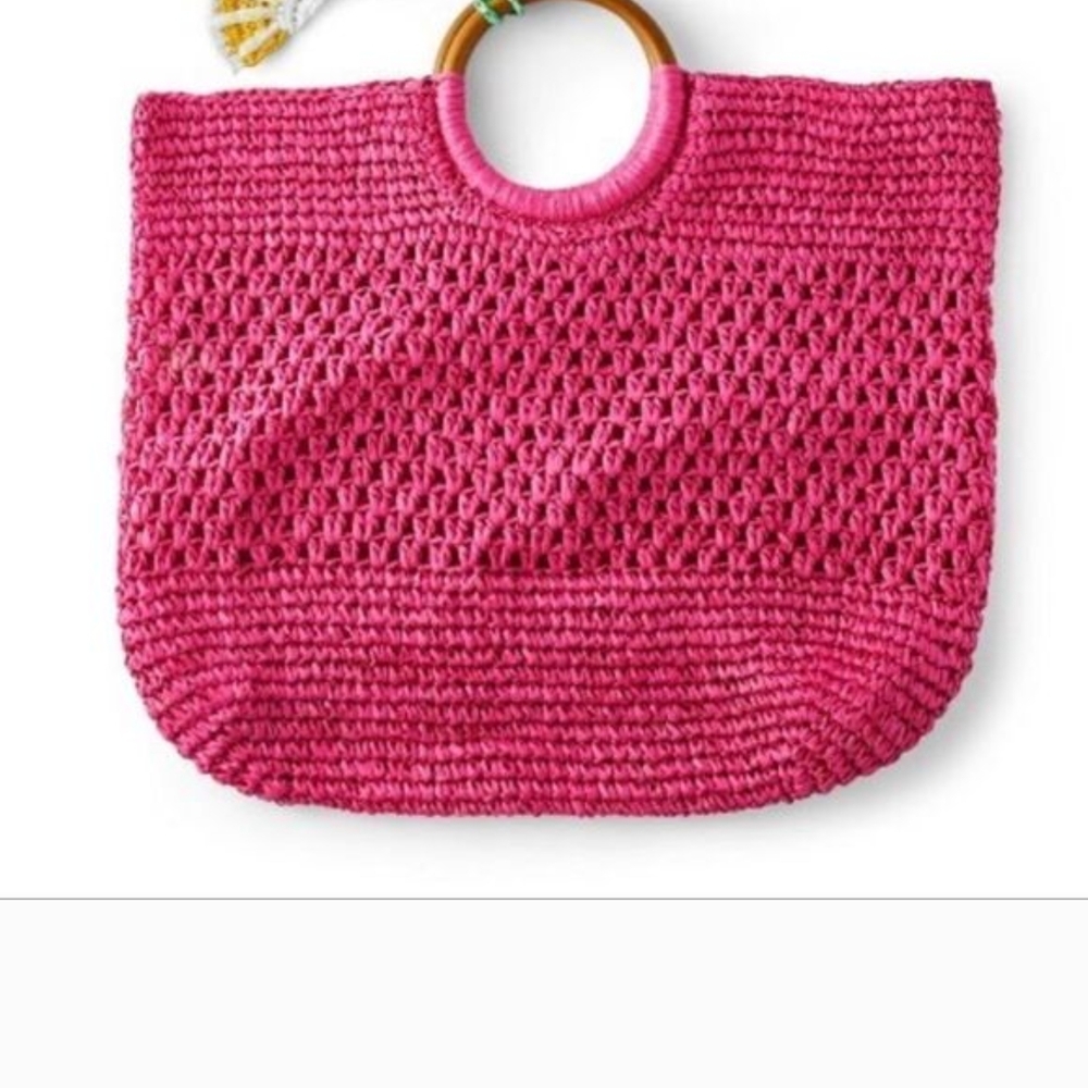 Tabitha Brown for Target- Red Avocado Woven Straw Tote - Picture 2 of 4